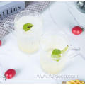 450ml clear juice drinking cup glass with handle